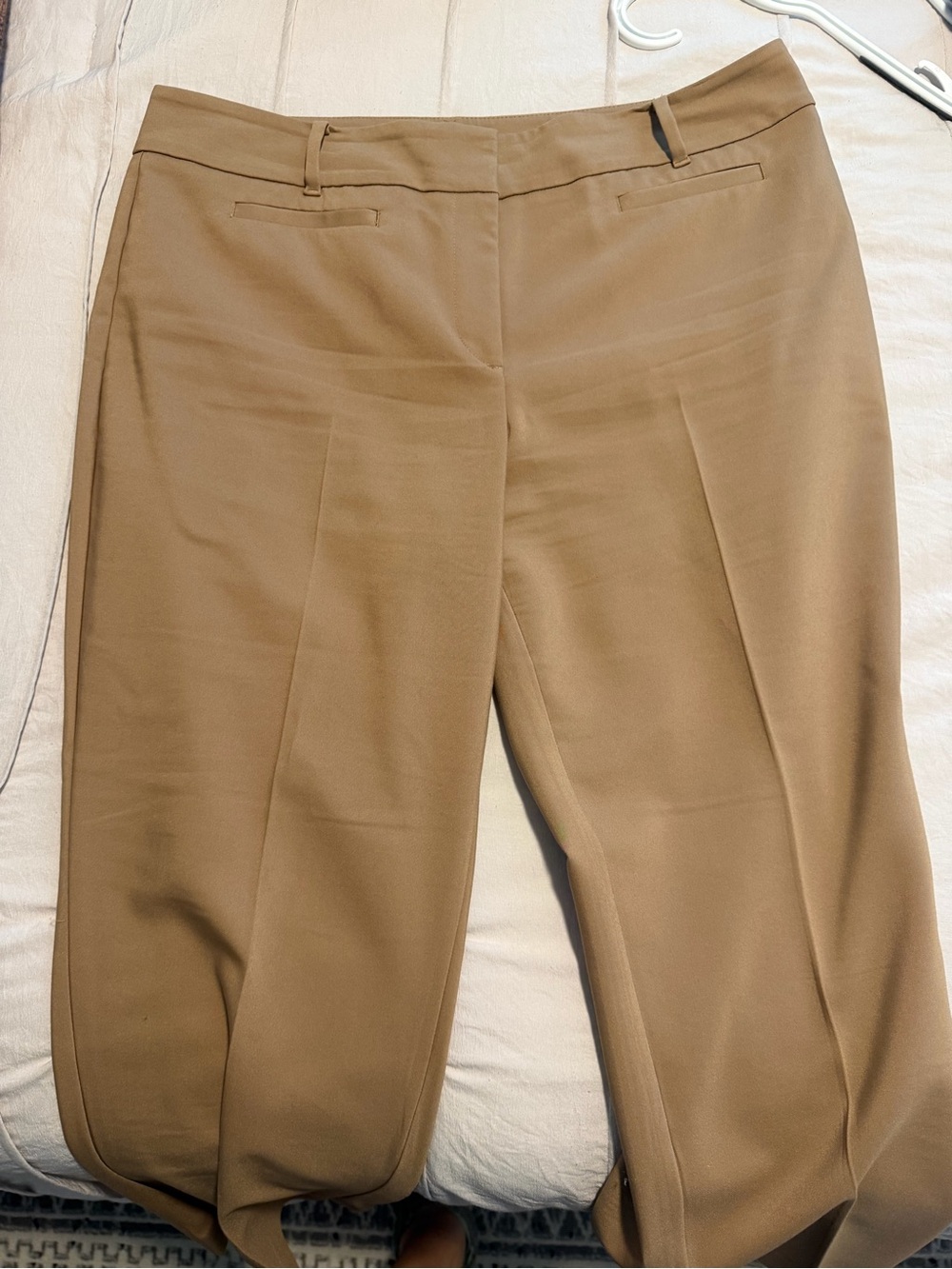 Ann Taylor Khaki Straight-Leg Dress Trousers